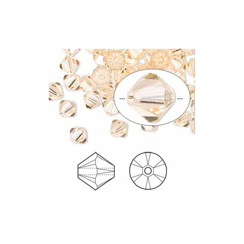 фото Бусина swarovski, 6мм, биконус (#5328), персиковый (цвет 362), 10 шт.