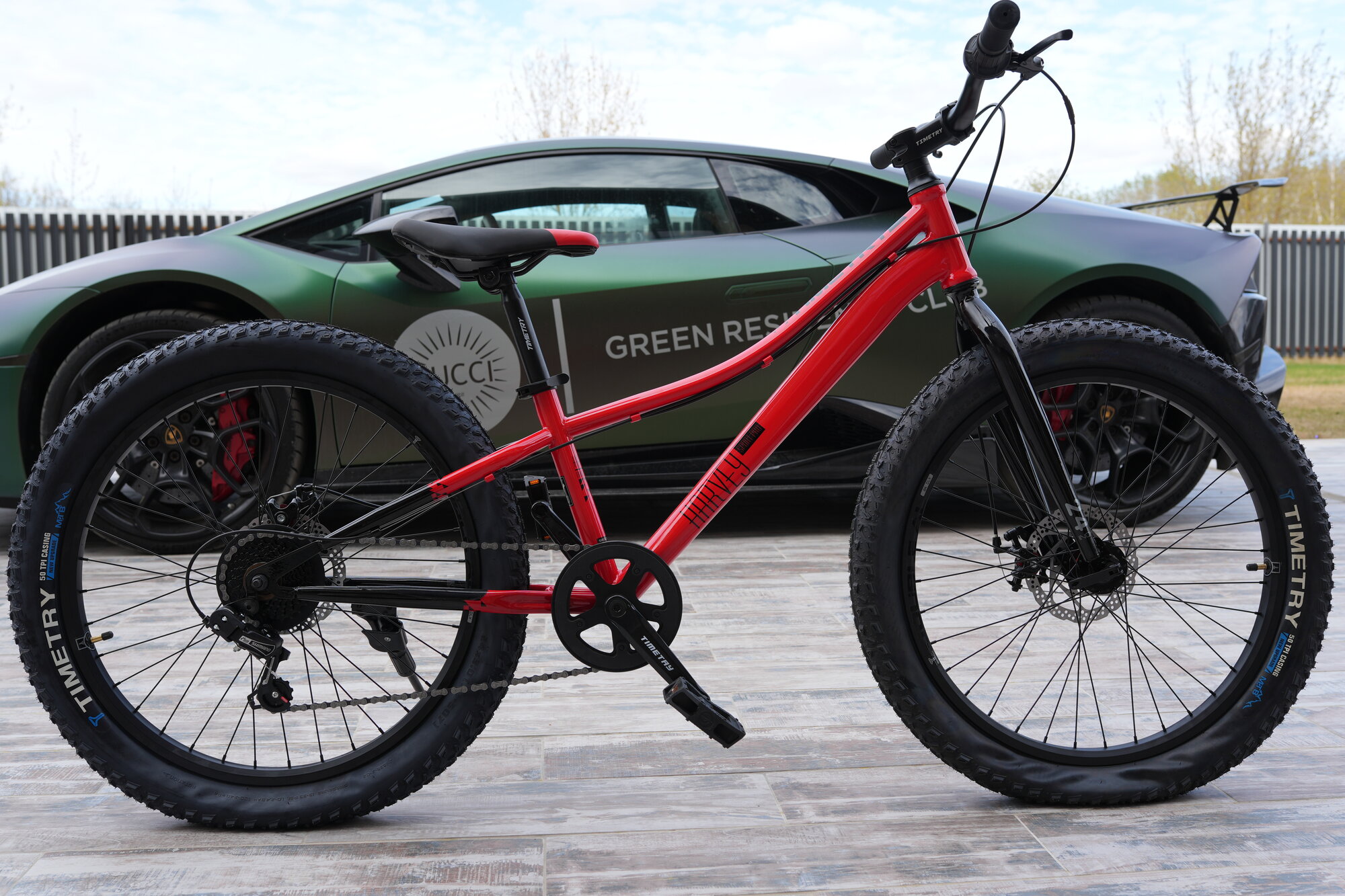 Велосипед полу-фэтбайк Fatbike Time Try TT274/7s 24" Рама 12" Взрослый Детский Подростковый красный