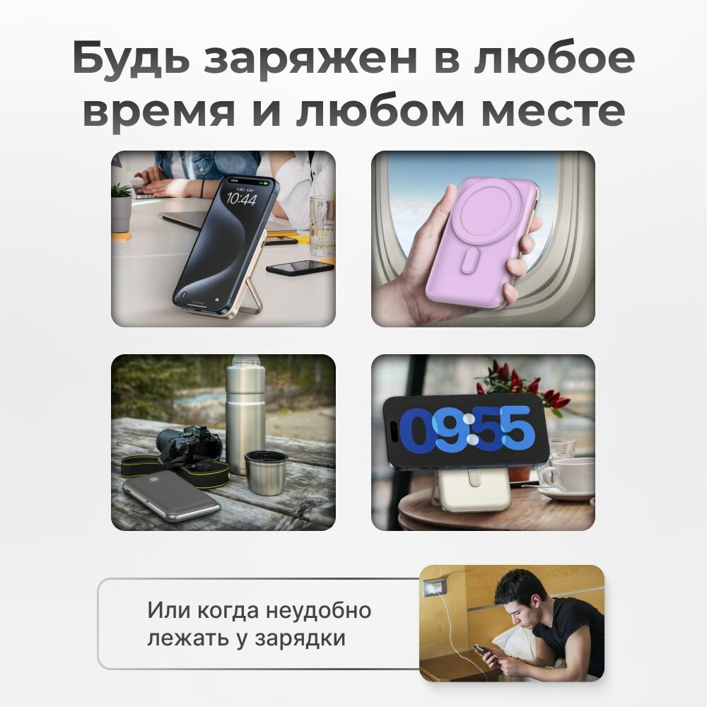 Внешний аккумулятор MagSafe Power Bank 10000 mAh для iPhone, лиловый