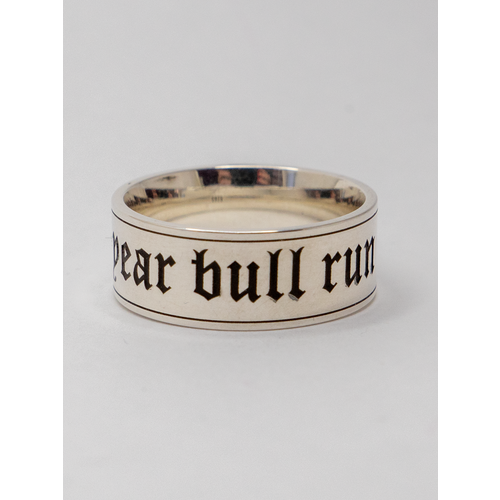 Кольцо 1000 year bull run by Hodl Jewelry, серебро, 925 проба, родирование, гравировка, платинирование, размер 20.5, ширина 9 мм, серебряный