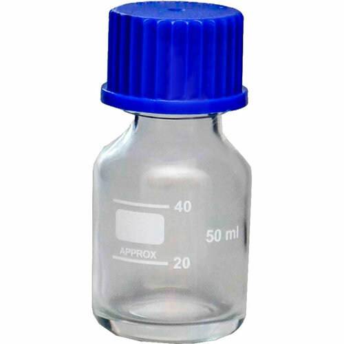 Банка 50мл с делениями, с навинчив. крышкой, св. стекло, 10 шт/уп, 10006811