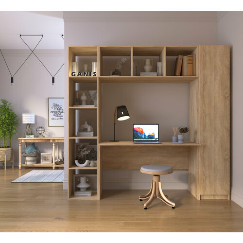 Письменный стол Стеллаж и Шкаф Комбик 220 Дуб Сонома (ШхВхГ) 220х200х60см