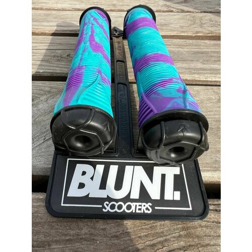 Мягкие грипсы Blunt V2 Teal/Purple для BMX, самоката 160мм