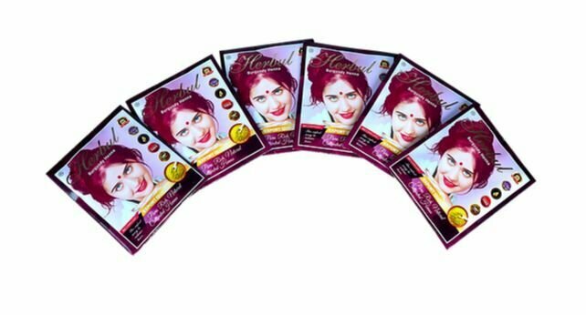 Индийская хна для волос Herbul Burgundy Henna 60 грамм - цвет бургунди — фото 1