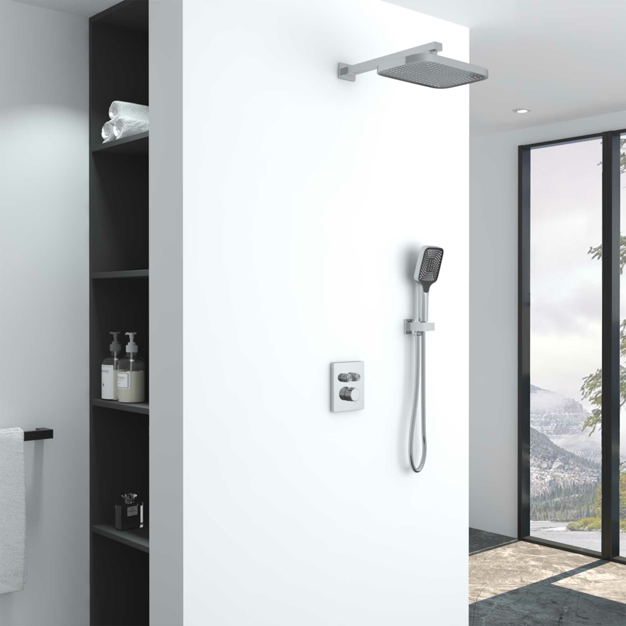 фото Встраиваемый душевой комплект Vincea VSFW-321MT1CH с термостатом, хром