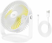 Вентилятор портативный с ночником Hoco F14 Multifunction Desktop Fan, Белый