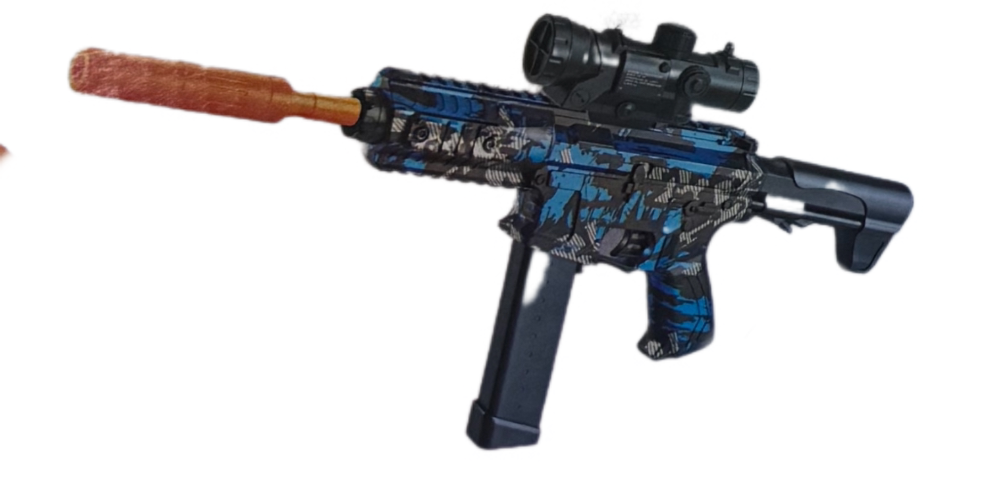 Игрушечное оружие автомат /Снайперский бластер на орбизе/ Пневматическая винтовка на аккумуляторе с автоматическим режимом стрельбы, синий