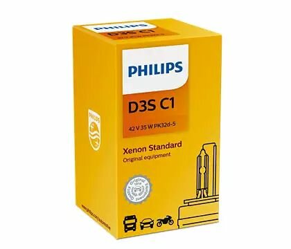 Ксеноновая лампа PHILIPS D3S 35W PK32d-5 XENON STANDART 4300K 85V, арт.42403С1