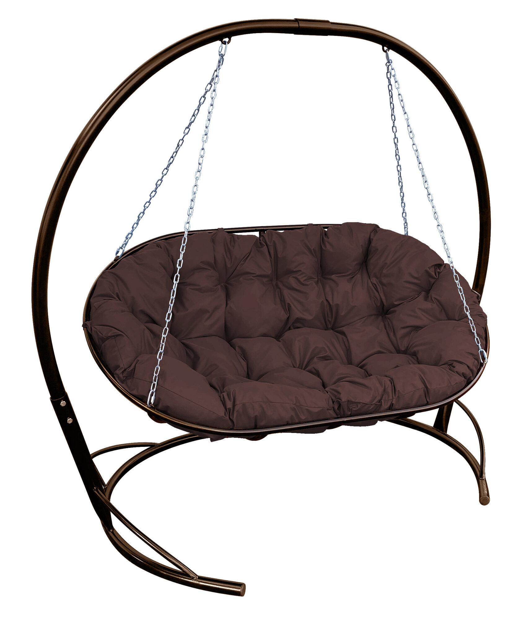 Подвесной диван M-group мамасан коричневый каркас коричневая подушка