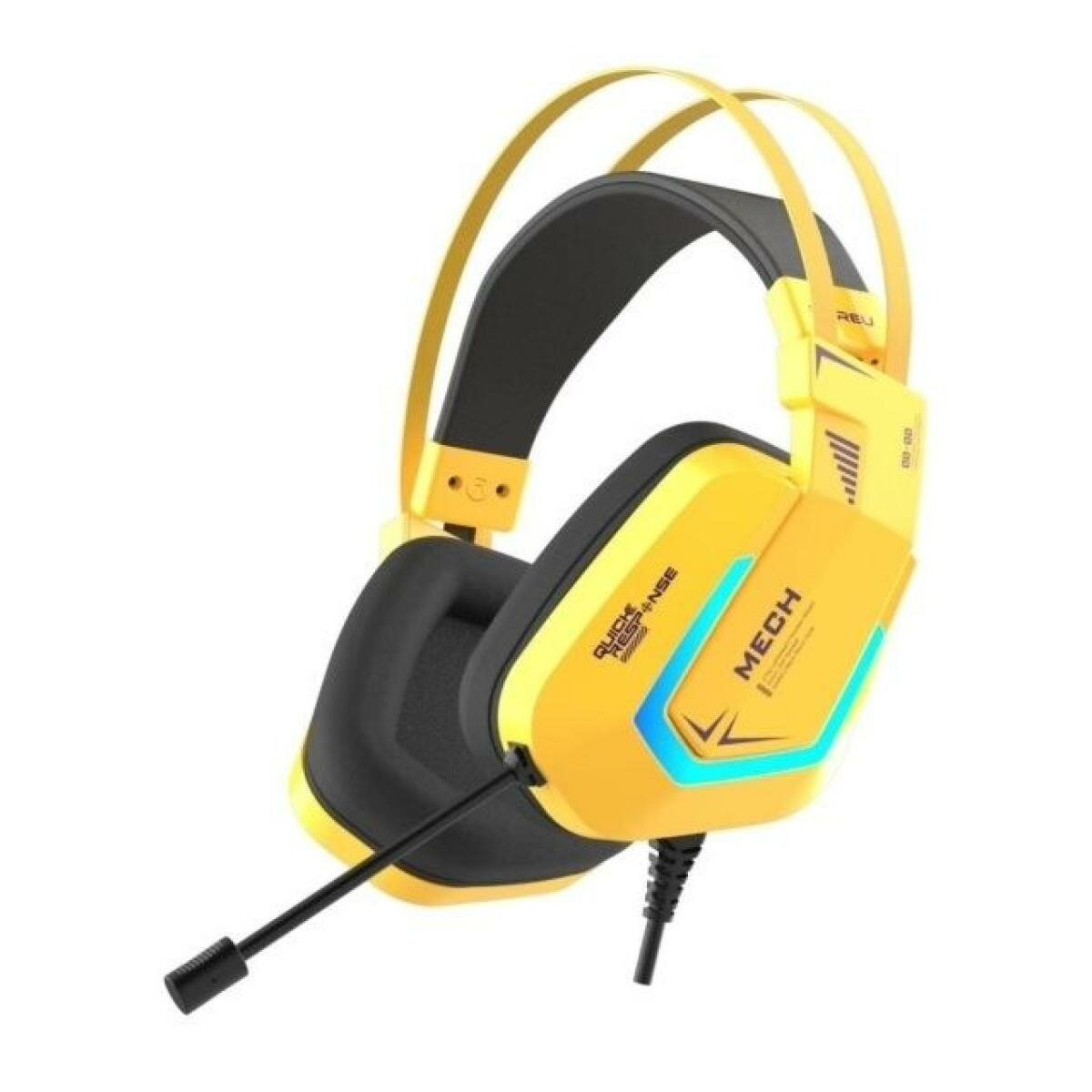 Гарнитура игровая проводная Dareu EH732 Yellow (желтый), подключение USB, подсветка RGB - фото №12