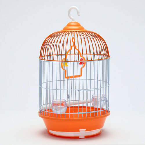 Клетка для птиц круглая укомплектованная Bd-4/2, 23,5 х 33 см, оранжевая (фасовка 20 шт) (комплект из 20 шт)