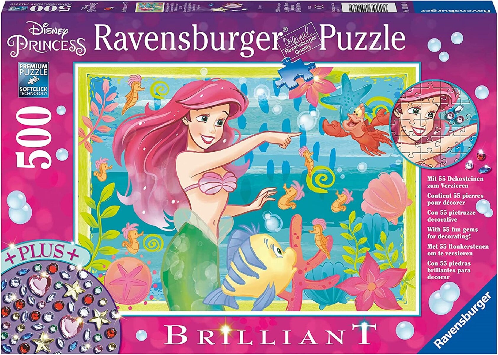 Пазл Ravensburger Disney. Ариэль, Подводный рай, 500 дет. 13327