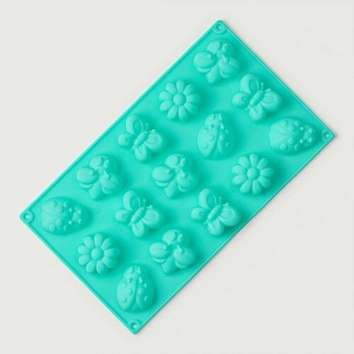 Форма для выпечки Доляна Пыльца силикон 29 17 см 15 ячеек 48 4 см цвет 772₽