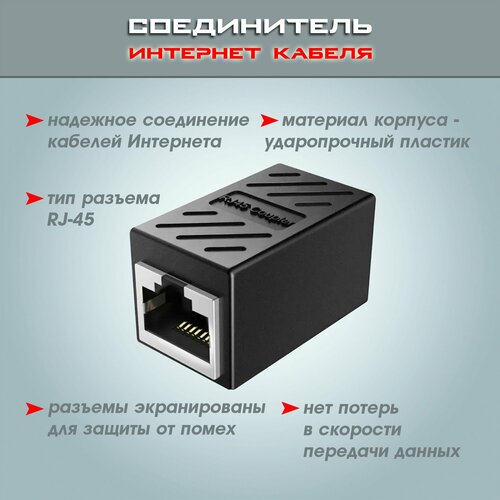 Соединитель RJ45 переходник для интернет кабеля удлинитель RJ 45 FTP 5e CT251S 199₽