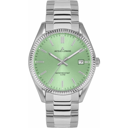 Наручные часы JACQUES LEMANS 50-3F, зеленый наручные часы jacques lemans classic белый серебряный