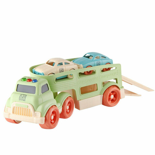 Автовоз с двумя машинками ЗеленыйОранжевый 2388₽