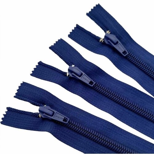 Молния обувная 30 см синяя 10 шт неразъемная спиральная Тип 7 510₽