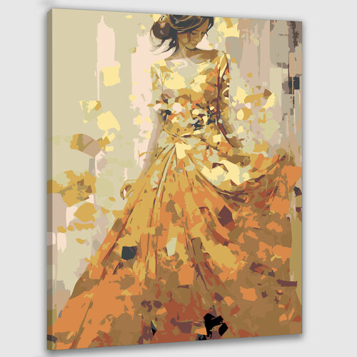Картина по номерам 50х40 Женщина в золотом платье