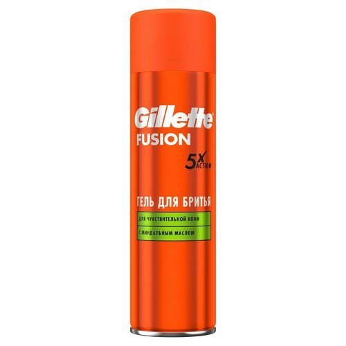 Гель для бритья Gillette Fusion для чувствительной кожи, 200мл гель для бритья gillette 200мл сириес для чувствительной кожи