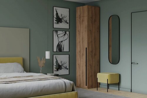 Изображение товара Шкаф распашной МебельЛэнд24 Лорена Пакс - 1 с антресолью Дуб Табачный 60x60x310 для одежды однодверный