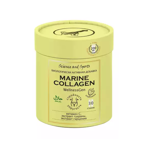 Science and Sports Marine Collagen, 30 пак, вкус: ваниль-кокос