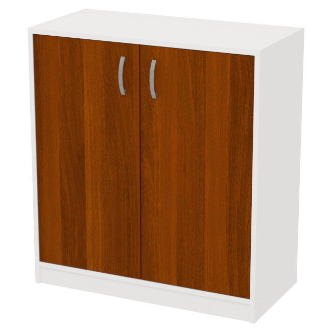 Шкаф Меб-фф Офисный шкаф СБ-37+ДВ-45 цвет Белый+Орех 77/37/85 см