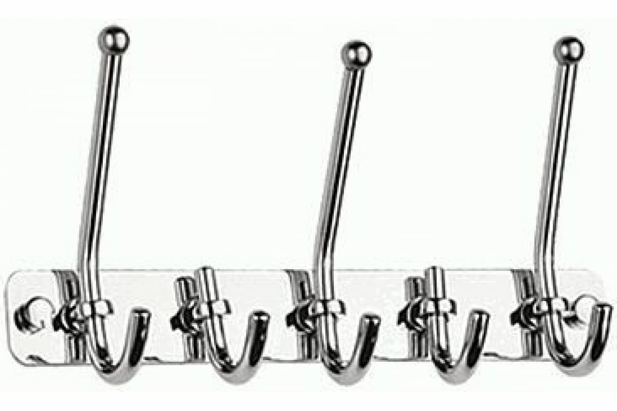 Крючки для ванной LEDEME L201-5 хромированные металл 5шт 30см