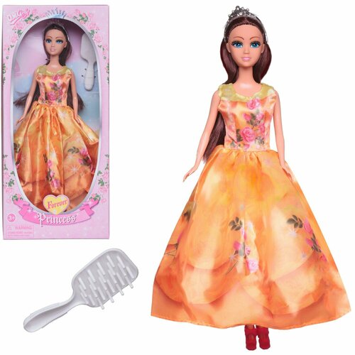 Кукла Junfa Принцесса в длинном золотистом платье 30см 11520/золотистое кукла кекс в шляпке в наборе с расческой 1 шт