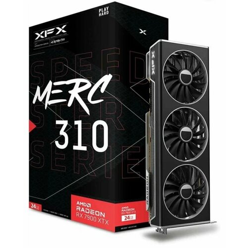 Видеокарта XFX Speedster MERC310 AMD Radeon RX 7900XTX Black Gaming 24GB GDDR6 RX-79XMERCB9 10599000₽