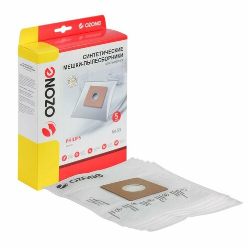 Мешки-пылесборники M-55 Ozone синтетические для пылесоса 5 шт комплект из 6 шт 2403₽