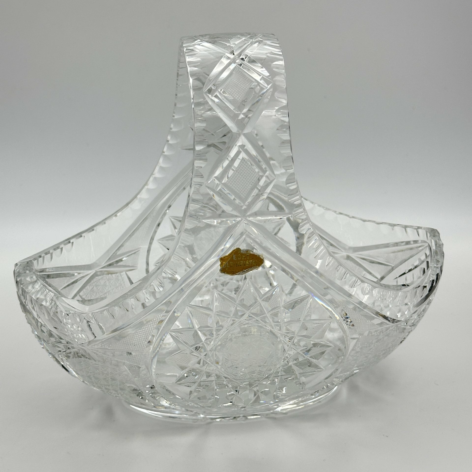 фото Ваза для конфет (конфетница) виде корзинки, хрусталь, алмазная грань, Echt Bleikristall