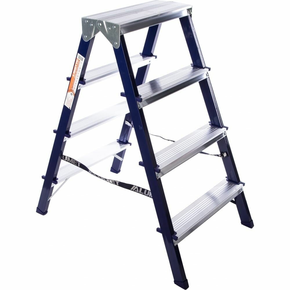 Алюмет Двухсторонняя стремянка стальная MD M8204