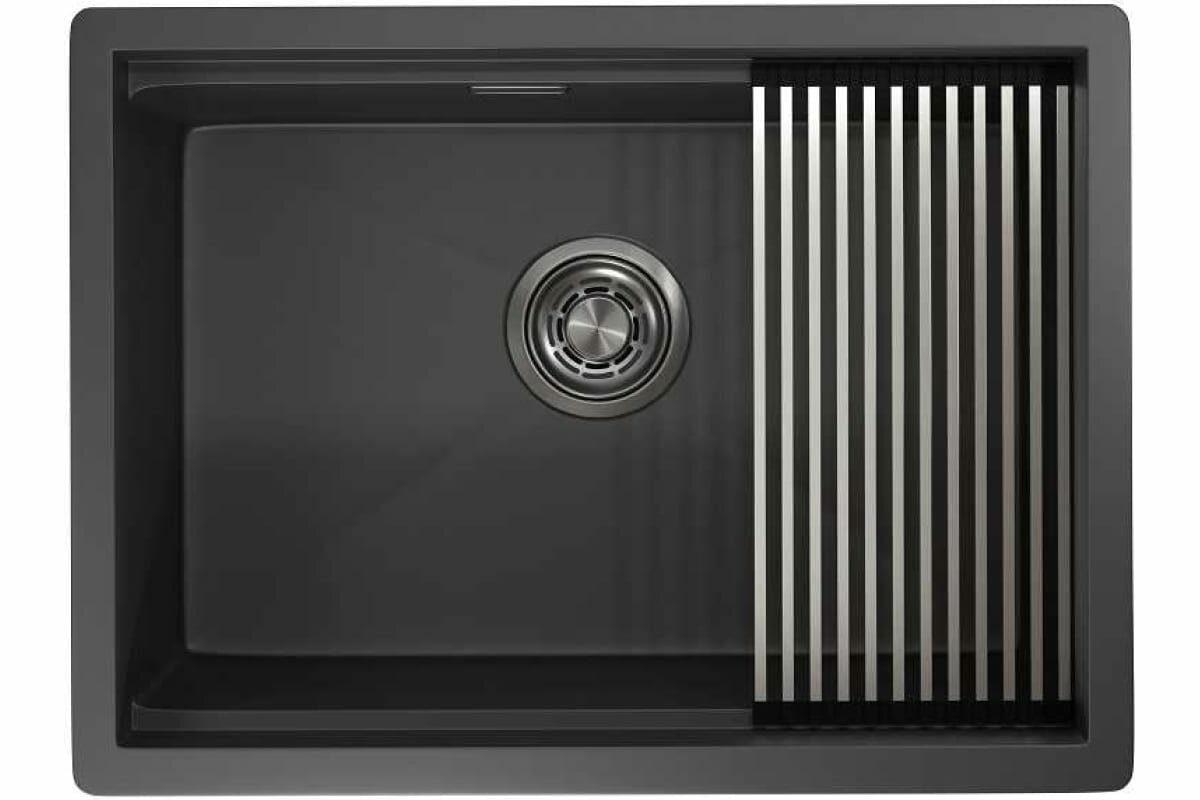 Кухонная мойка Granula Kitchen Space 44,5х60 KS-6045U черный матовый - фото №13