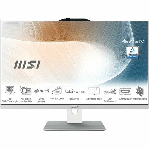 Моноблок MSI Modern AM242P 1M 238 1920х1080 Intel Core 5 120U 5 ГГц RAM 16 ГБ SSD 512 ГБ Iris Xe Graphics без системы белый 9S6-AE0722-1022 9310500₽
