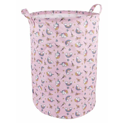 Корзина-органайзер для хранения ящик для игрушек и белья с ручками 48 литров розовая 599₽