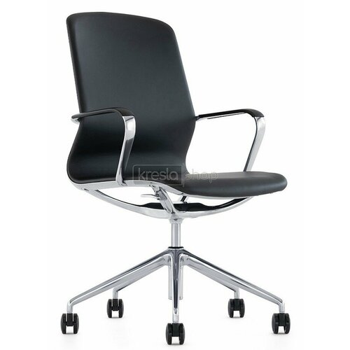 Кресло для переговорной Vertu FK007-B11 Chrome NXPU412 black каркас хромированный черная экокожа премиум 58850₽