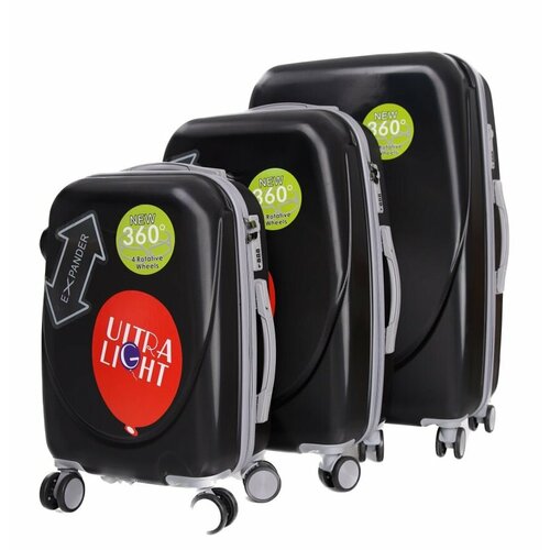 Комплект чемоданов Feybaul, 3 шт., размер S/M/L, черный