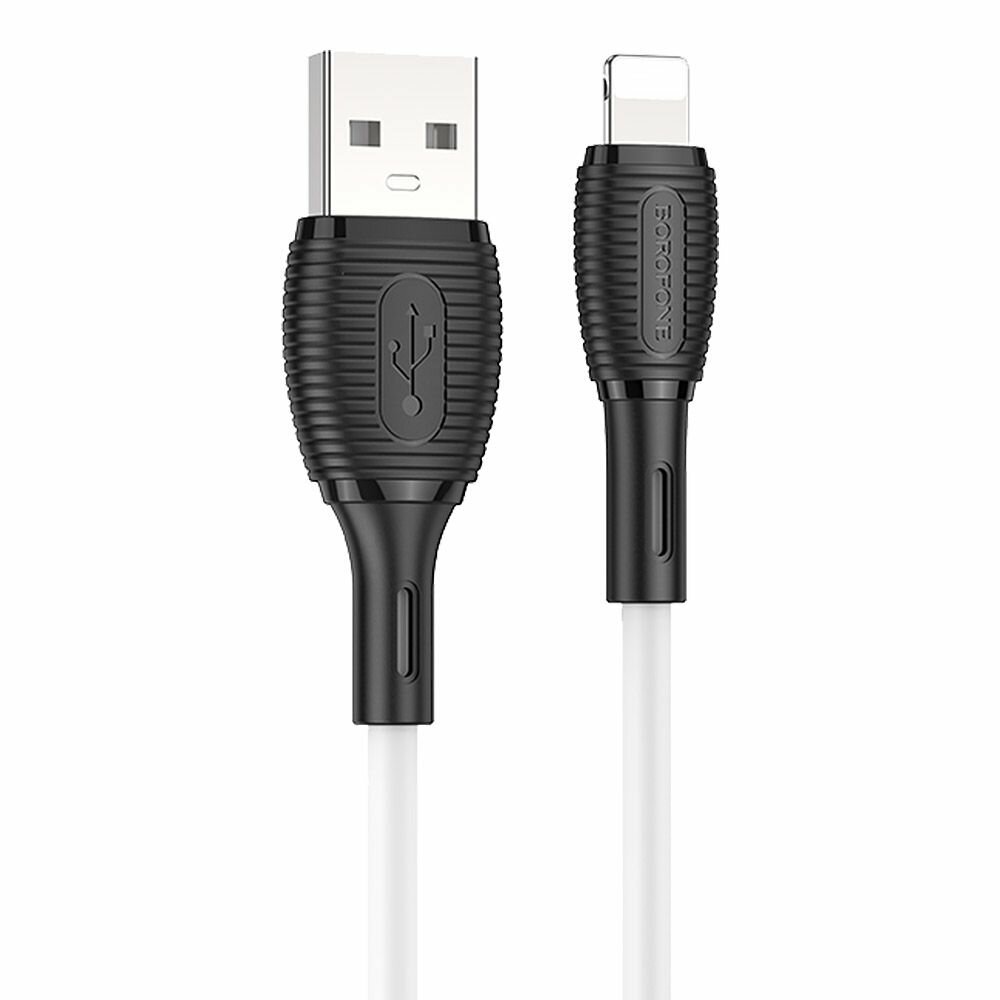 USB кабель BOROFONE BX86 Advantage Lightning 8-pin, 2.4А, 1м, силикон (белый)
