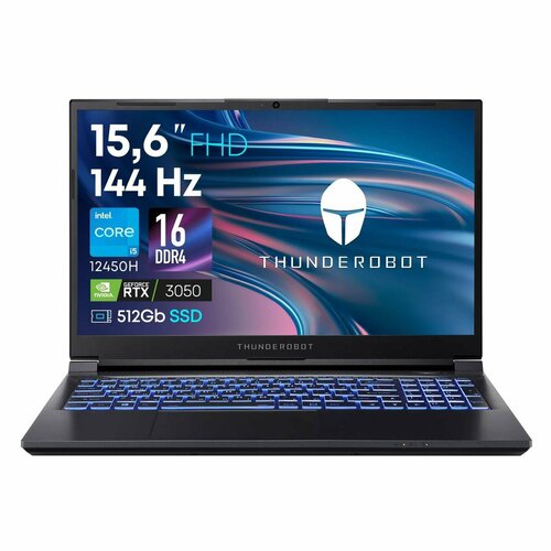 Ноутбук игровой Thunderobot 911S Core D/15.6"/Core i5-12450H/16/512/RTX 3050/noOS/Black черный