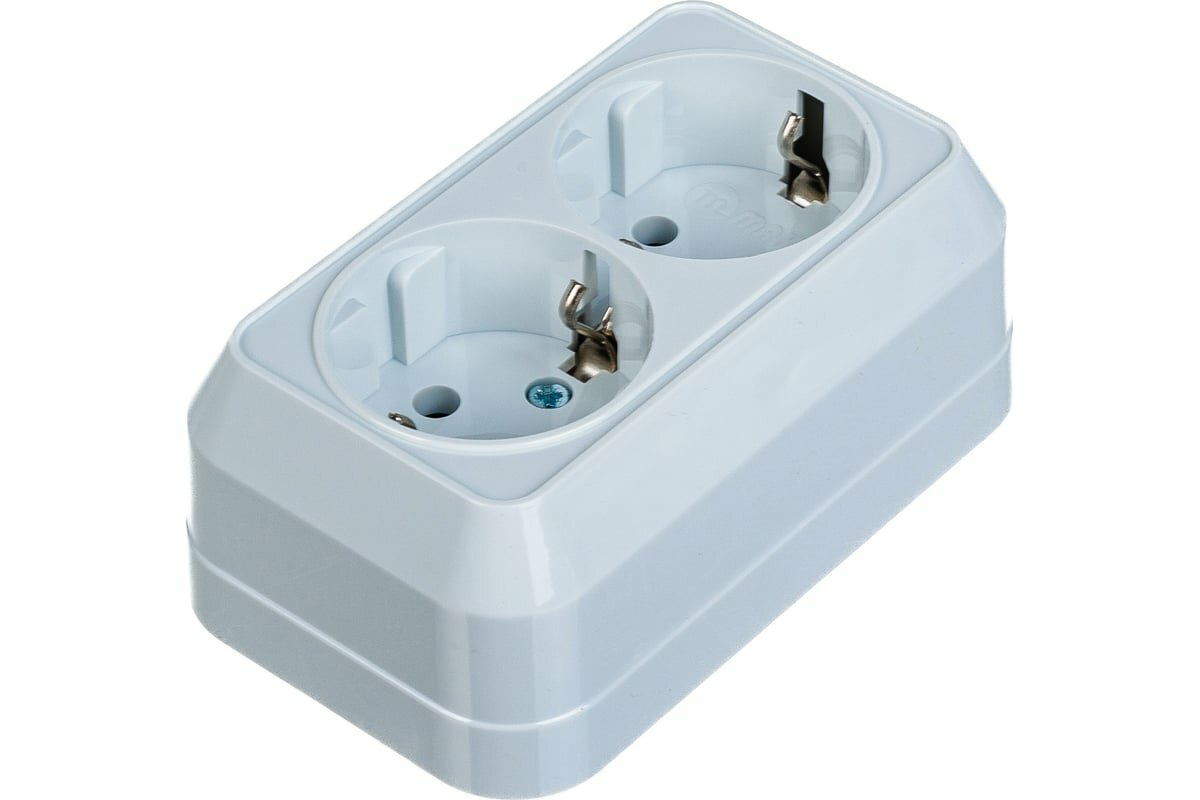 MAKEL Розетка 2-м ОП с заземл. бел. 45182 — фото 1