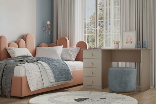 Изображение товара Письменный стол МебельЛэнд24 Скарабей Mini - 2 Кашемир 120x60x75 бежевый