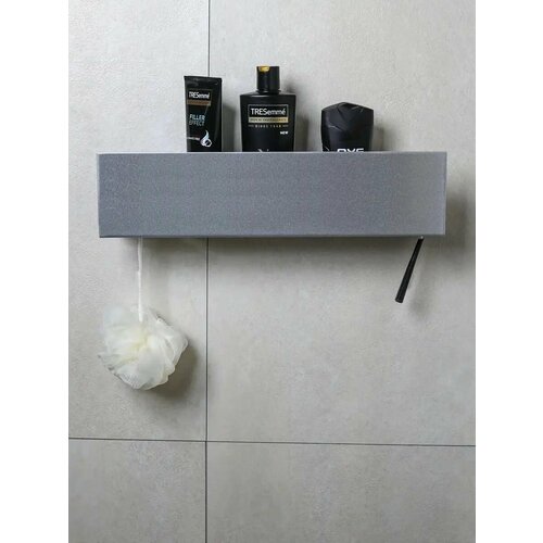 Полка для ванной и душа 45 см, цвет серый хром