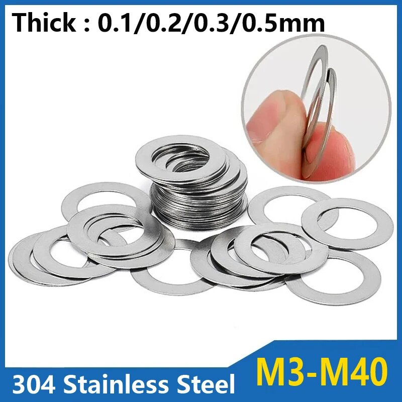 Регулируемые шайбы из нержавеющей стали LS459 M2-M40, Thick 0.5mm, M12x16xThick 10pcs