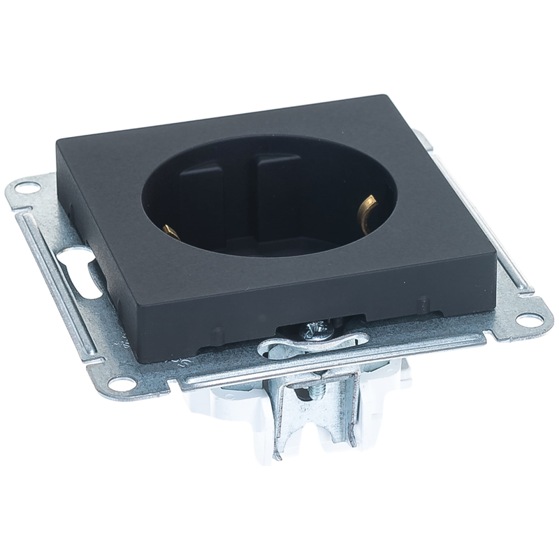 Евророзетка Systeme Electric SE Atlas Design 16 А, механизм карбон — фото 1