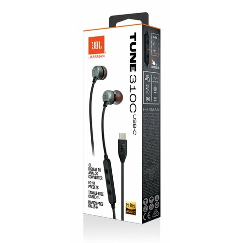 Проводные наушники USB-C с микрофоном JBL Tune 310C черные 3390₽