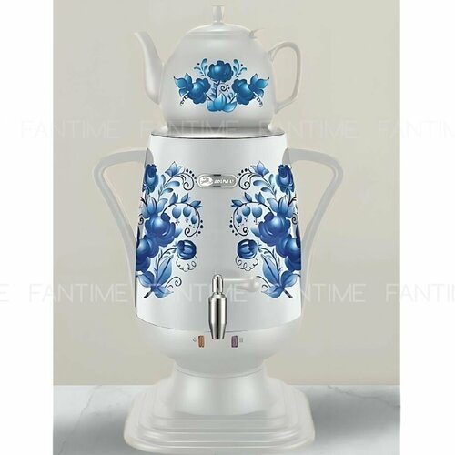 Cамовар электрический Термопот Добрыня DO-421 белый ГЖЕЛЬ на 4 литра с заварочным чайником на 1 литр OL 7490₽