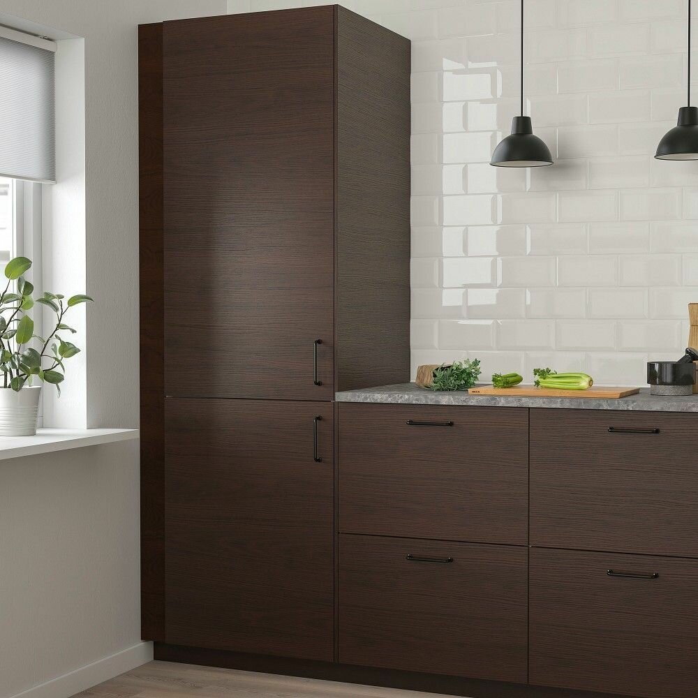 Фасад для кухни панель IKEA ASKERSUND аскерсунд 39x86 см темно-коричневый под ясень