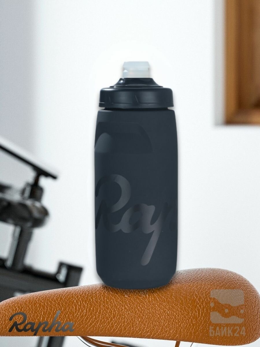Фляга для велосипеда Rapha RP3 с защитой от пыли, 620мл, матовый черный — фото 1