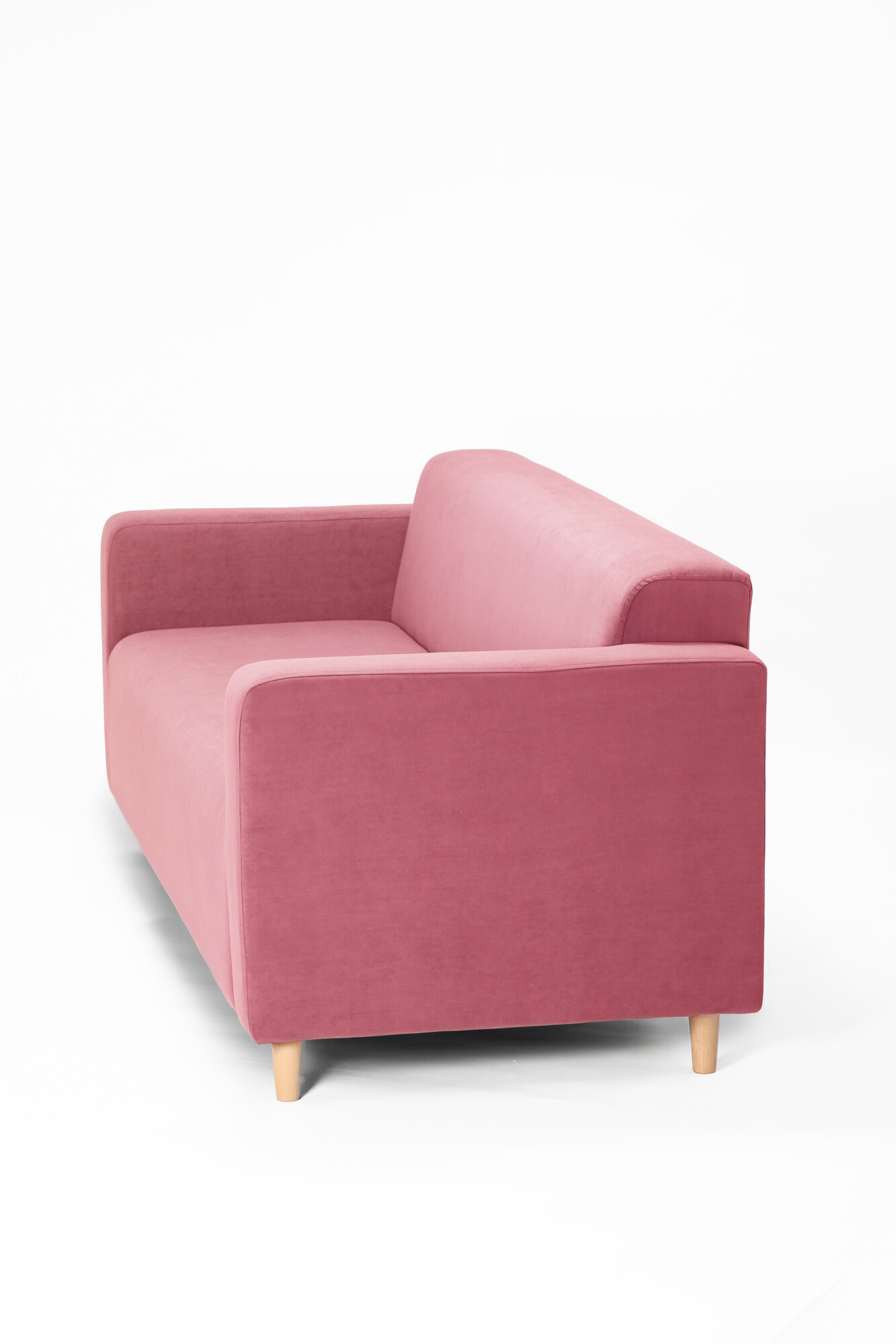 Диван Moleco "Томи", велюровая обивка, не раскладной, пыльная роза, 140х78х75 см — фото 1