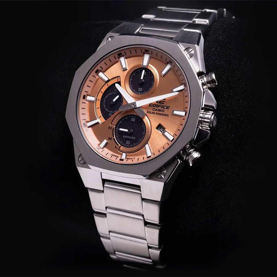 Наручные часы CASIO Edifice, коричневый, серебряный — фото 1